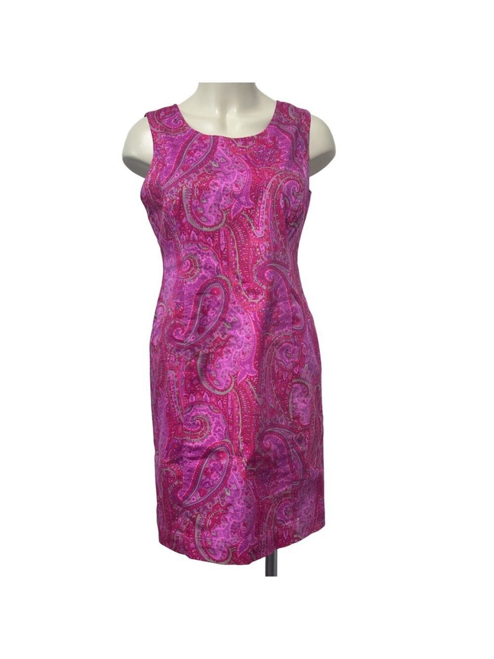 Jones New York Signature Pink Paisley Cotton Dress Women’s 10P Knee Length